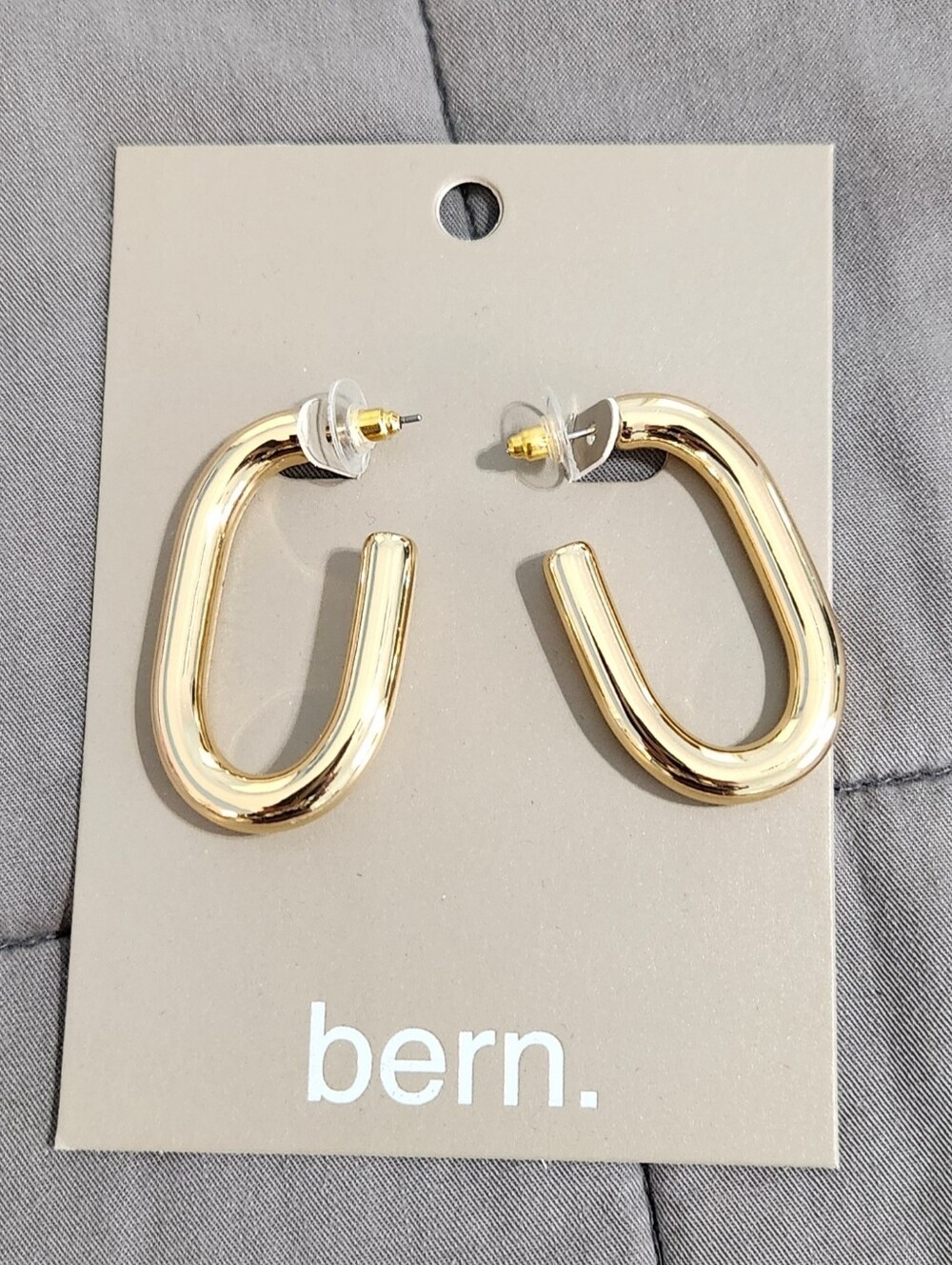 Polished Gold Curved Hoop Earrings for Women
